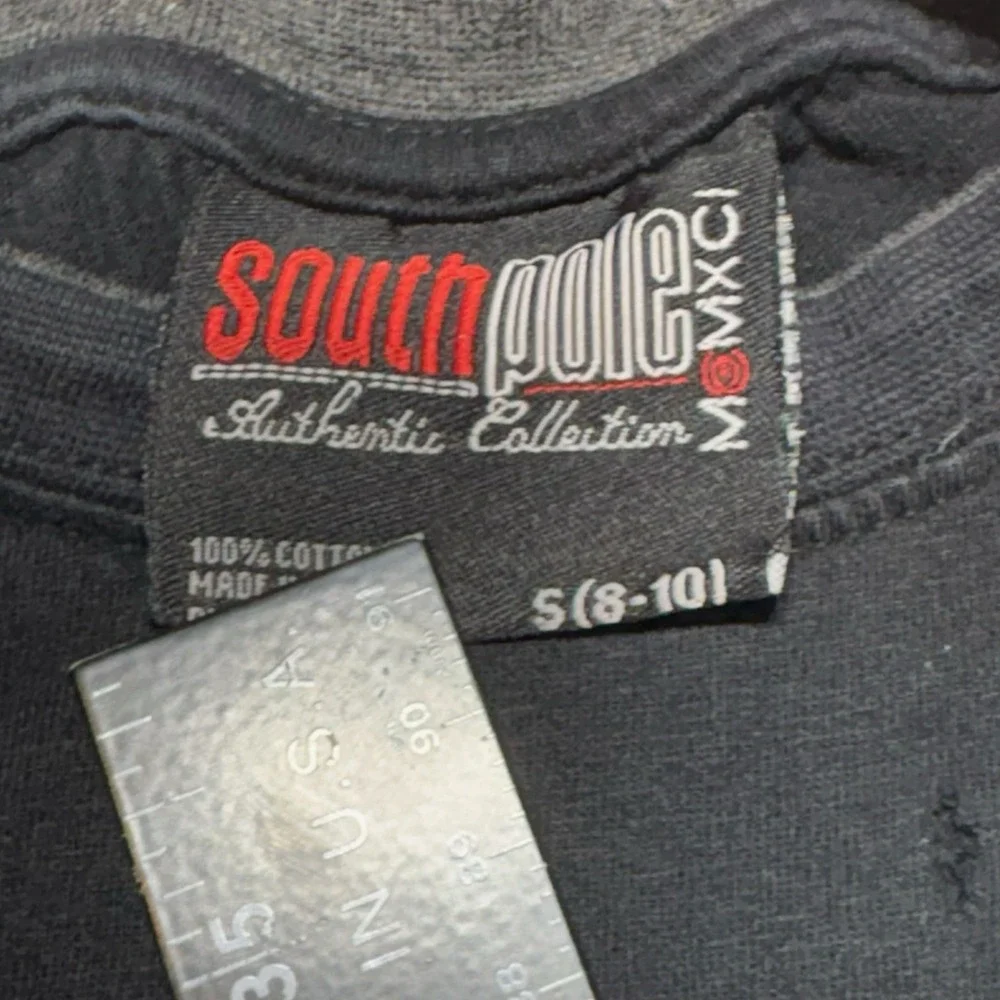 Vintage Southpole Youth S Long Sleeve Shirt Distressed Y2K Red Black Skater